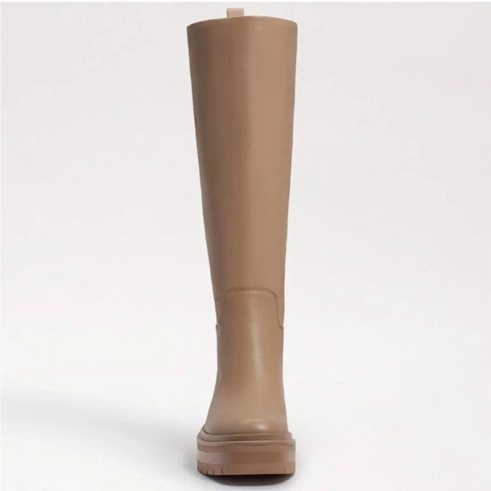 SAME EDELMAN LARINA SESAME WATERPROOF PLATFORM LEATHER TALL BOOTS SIZE 9 NEW